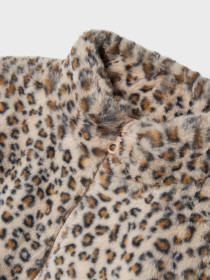 NAME IT Fake Fur Jakke Mila Oxford Tan Leo